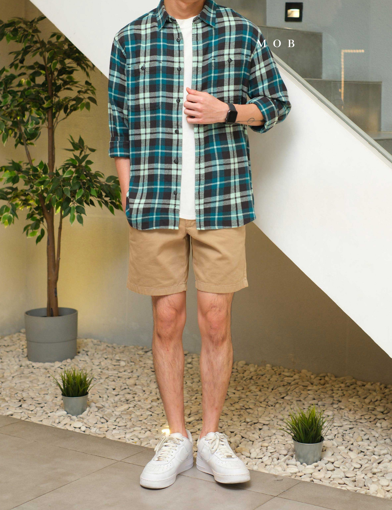 SNMLSS01009 Super Soft Flannel LS Shirt Green Plaid