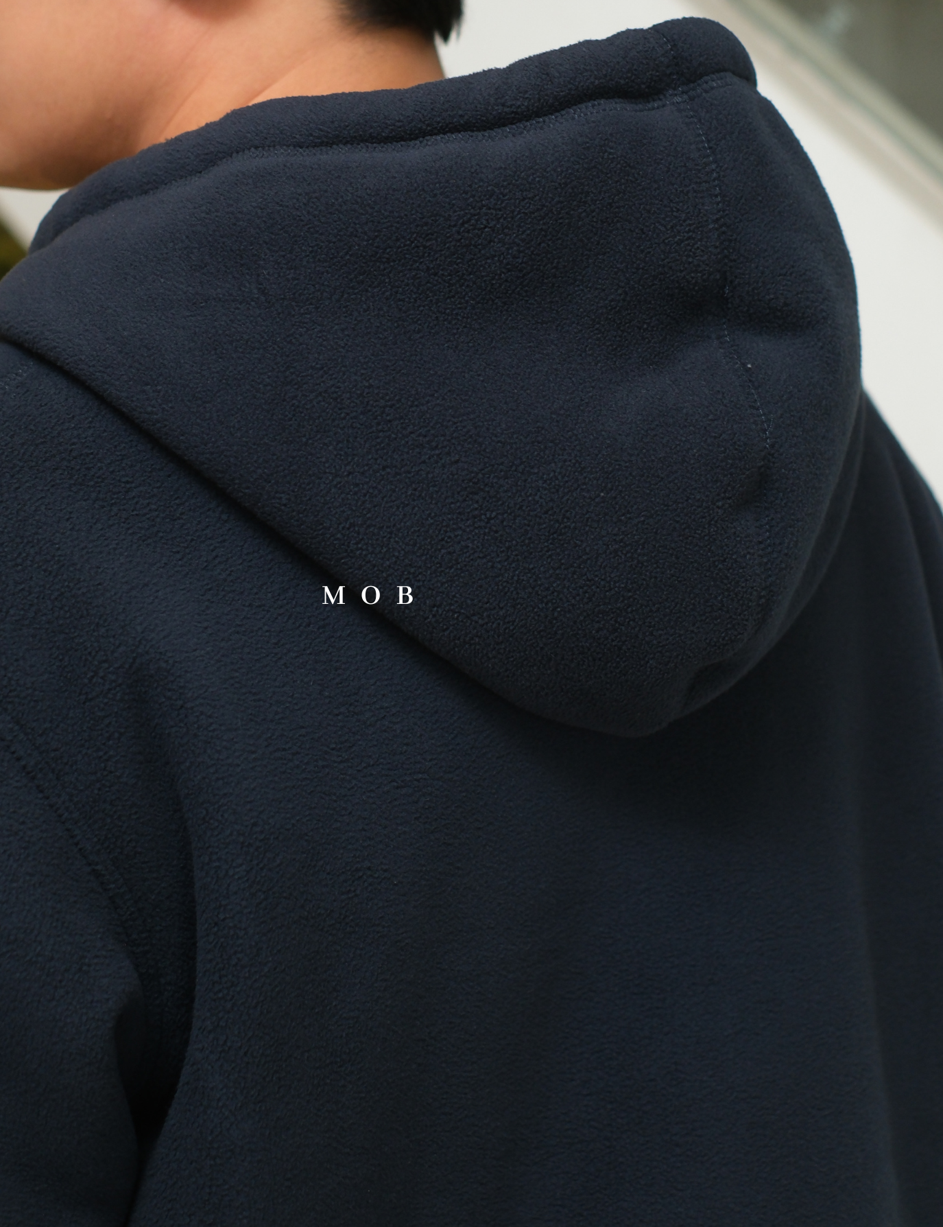 PHFZ02003 Fluffy Bonded Sherpa Full Zip Hoodie Navy
