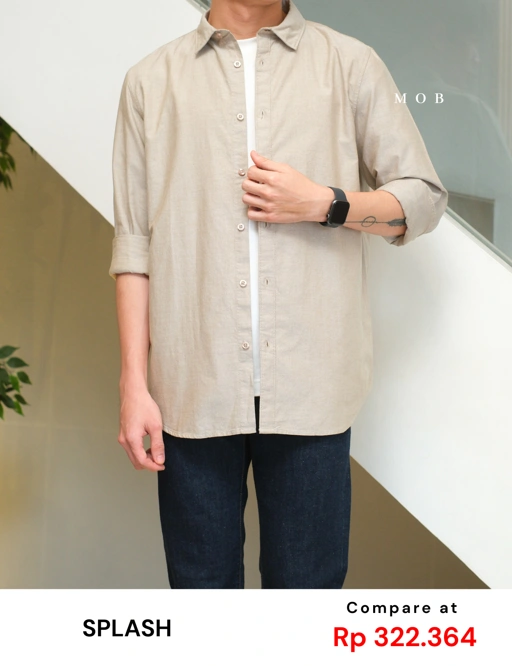 Image of SPLLSS02003 Nature Comfort Slim LS Shirt Khaki