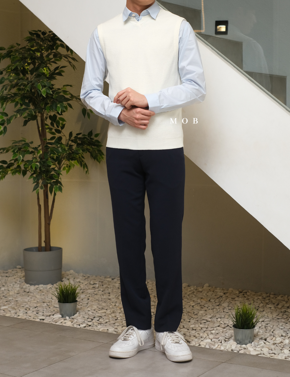 MSTVST01001 Knit Vest Ivory