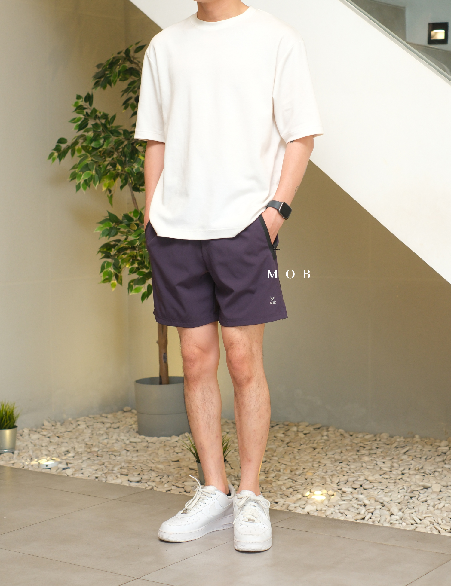 SOCSR01001 Woven Active Shorts Deep Purple