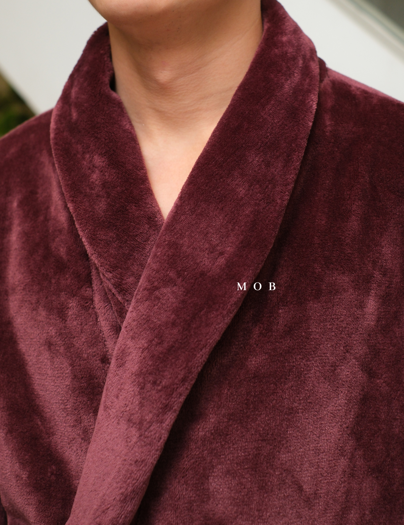 GFSLW01001 Fluffy Plush Robe Burgundy 