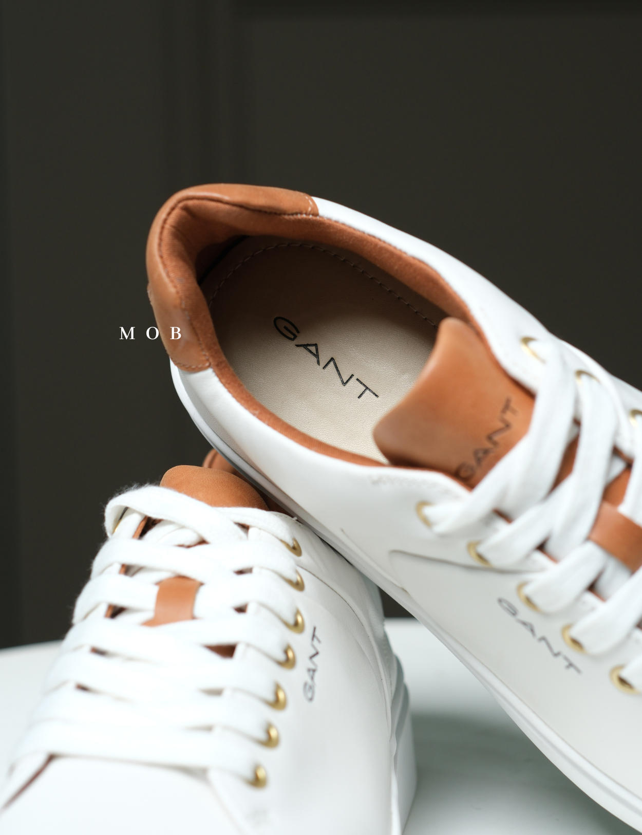 GNTSH01002 Mc Julien Sneakers White Cognac Brown