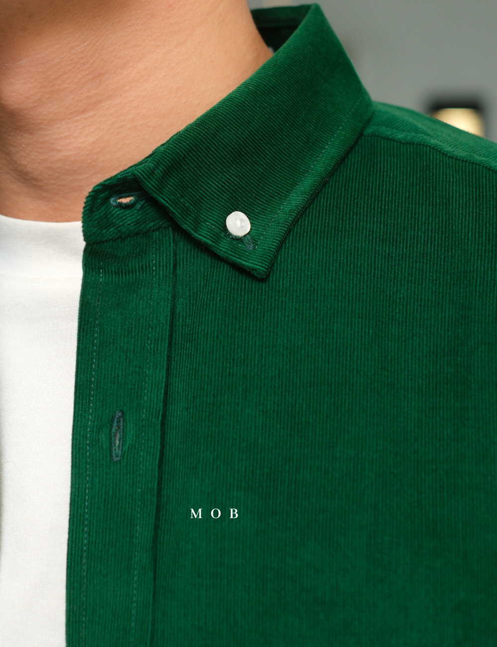 CLRLSS01001A Corduroy Shirt Jacket Dark Green