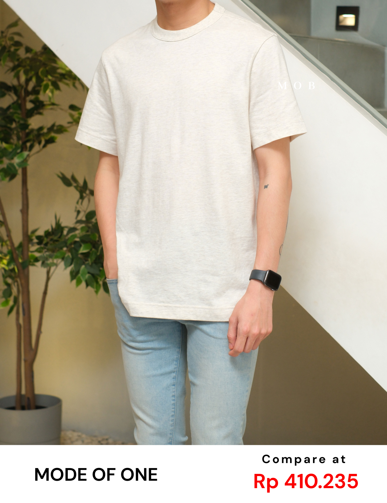MODSST01001D Basic SS Tee Ivory Misty