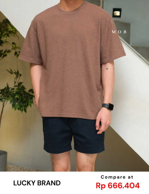 Image of LBSST01001D Basic Textured SS Tee Brown