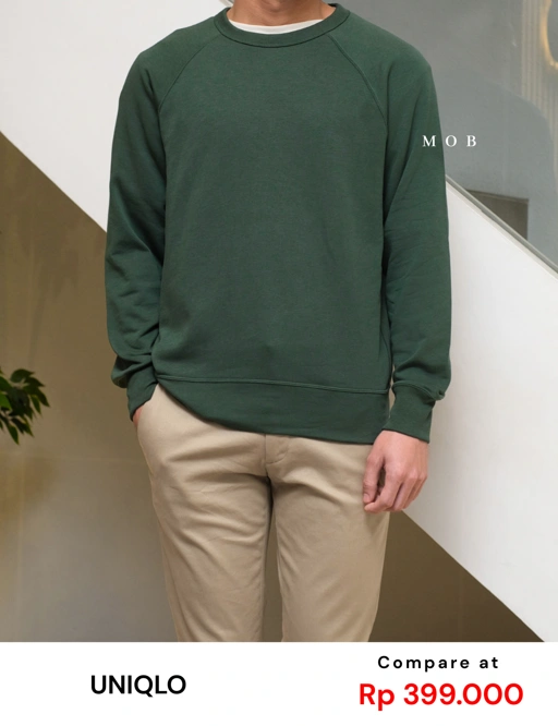 Image of [BEST DEALS!] UNQSW02004 Basic Sweatshirt Green