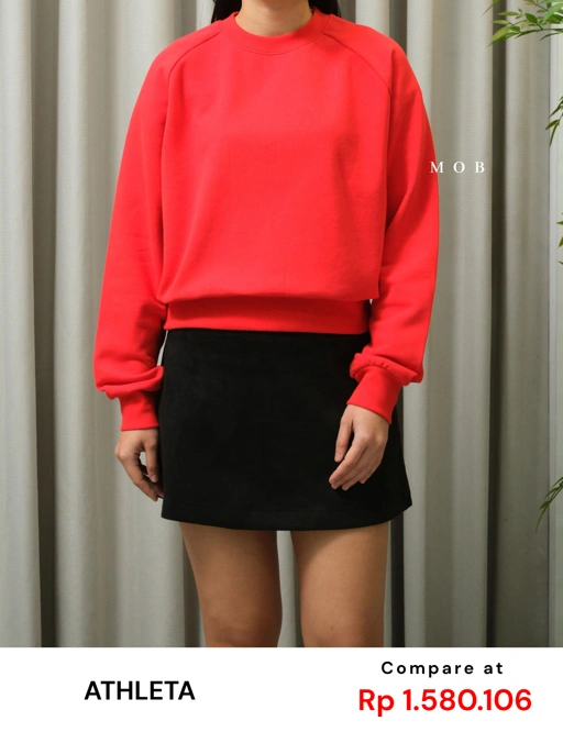 Image of ATHSW01001D Forever Fleece Relaxed Sweatshirt Red