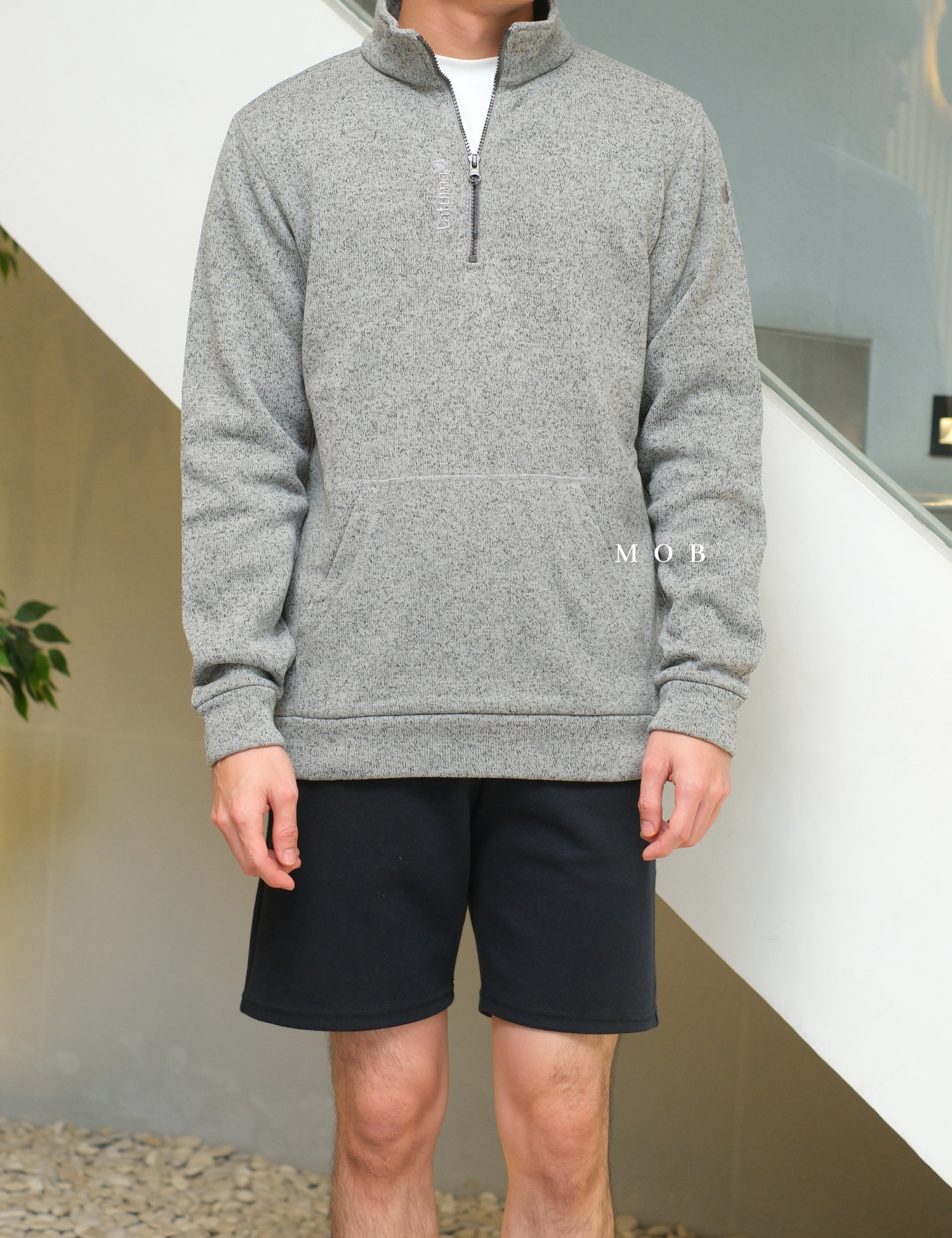 LFMJ01001 TechnoWarm Half Zip Jacket Grey Misty
