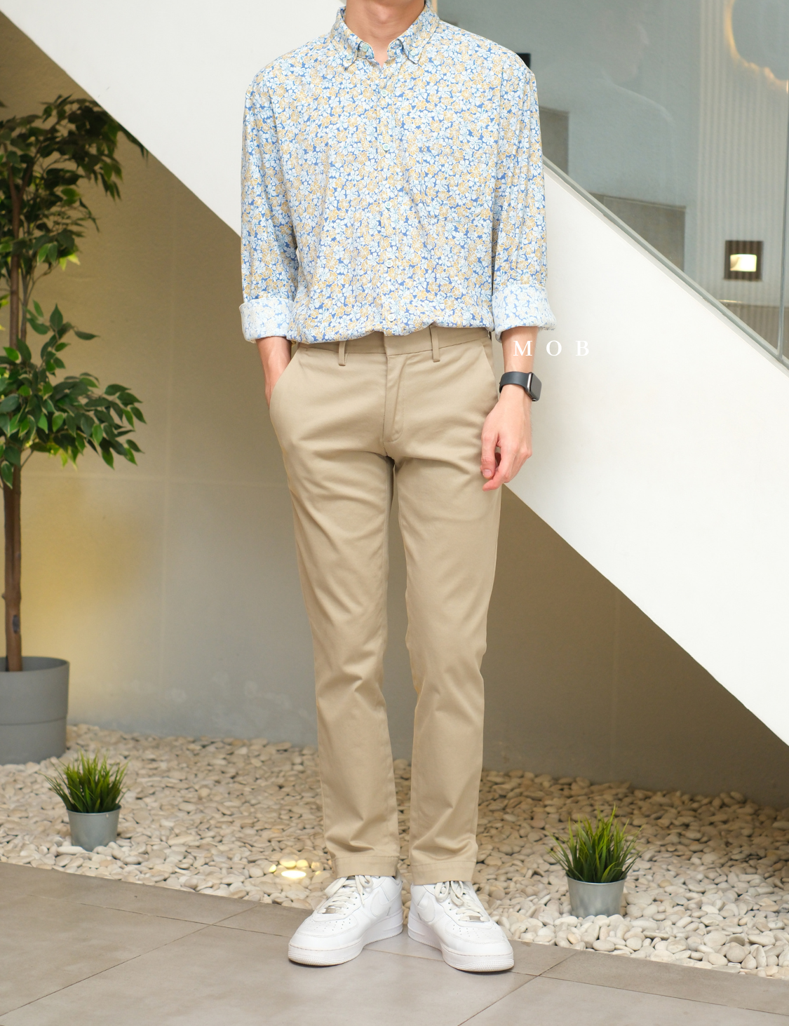 TORLSS01006 Printed LS Shirt Blue Flower