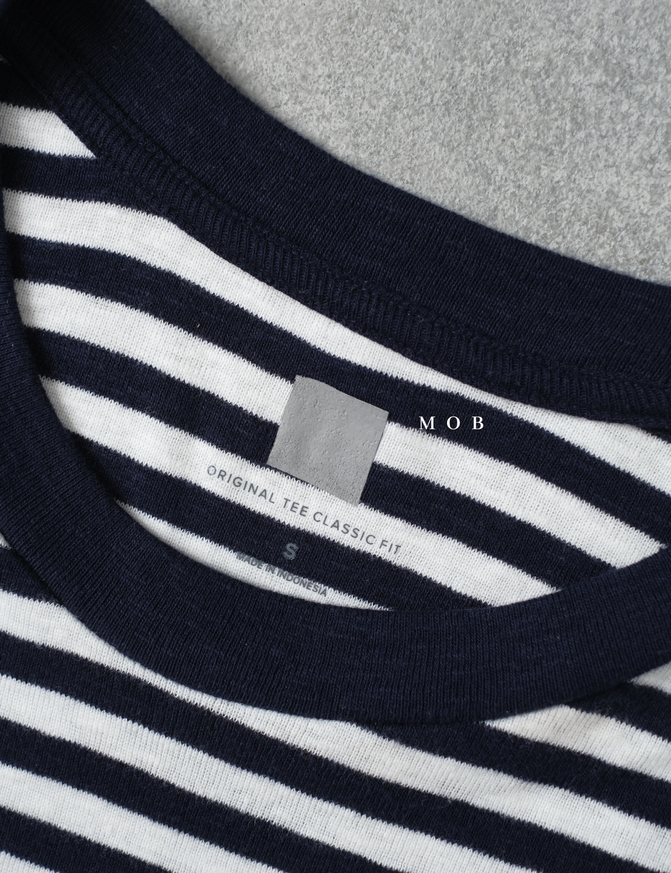 GPSST1601A Striped SS Tee Navy