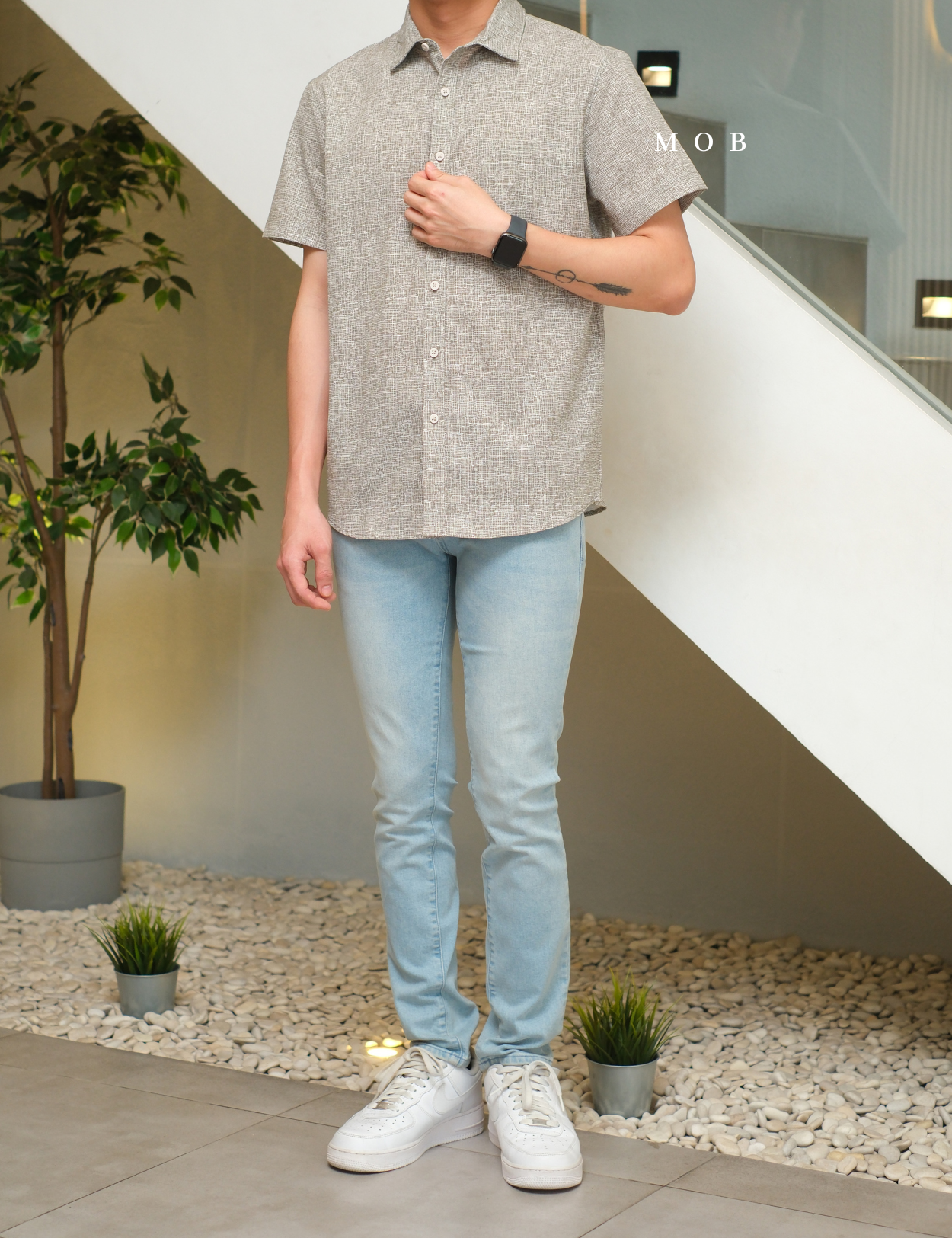 FLXSSS01002B Slim Performance SS Shirt Kacey Beige