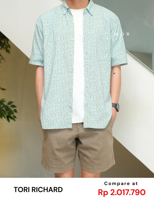 Image of TORSSS01001B SS Shirt Celeste Blue Mix Ocean
