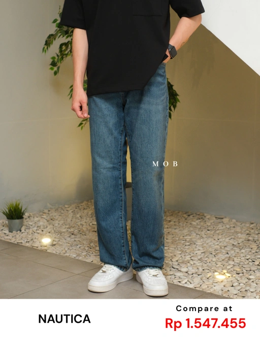 Image of NTPT03001 Vintage Straight Jeans Light Blue 