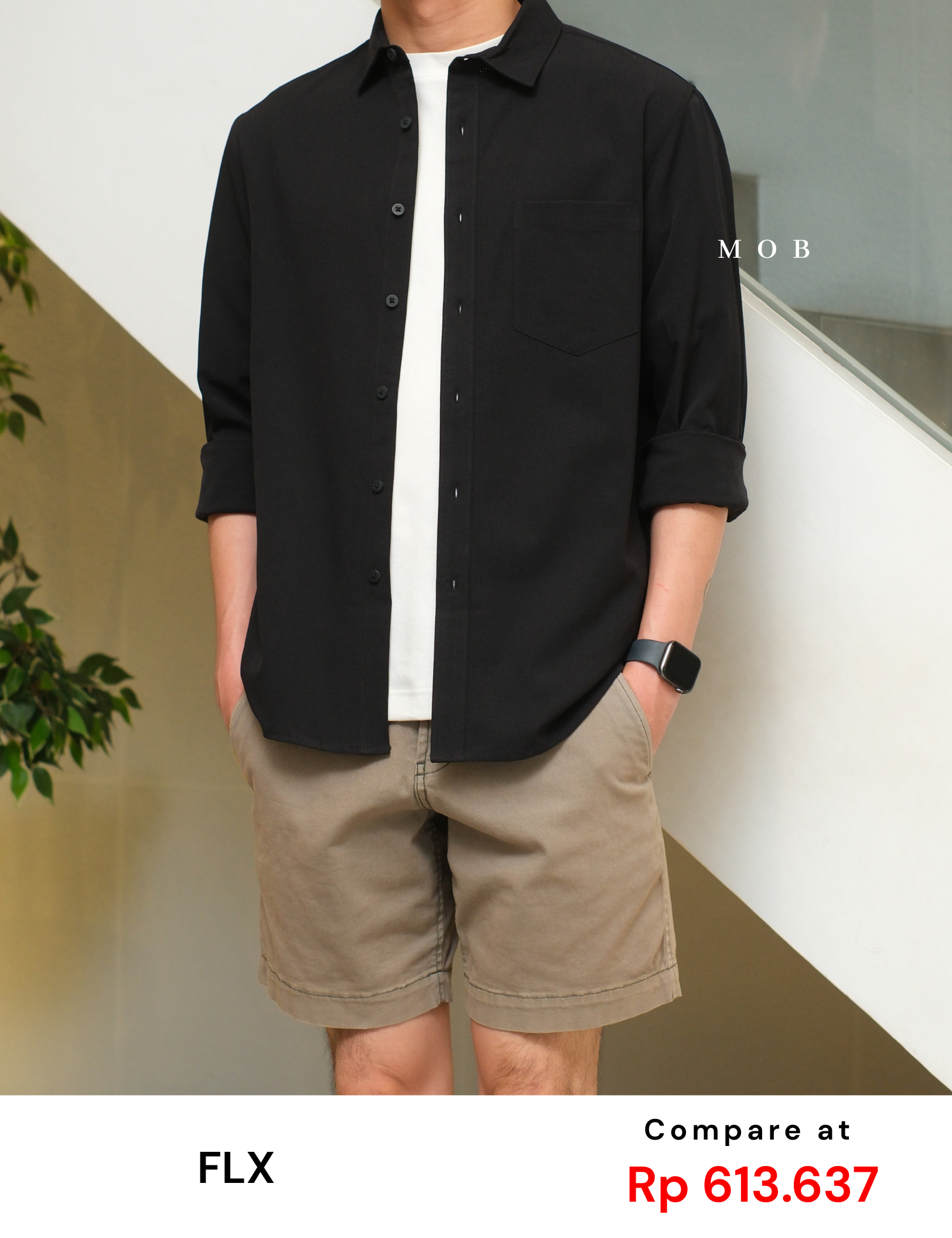 FLXLSS01001A Slim Performance LS Shirt Black