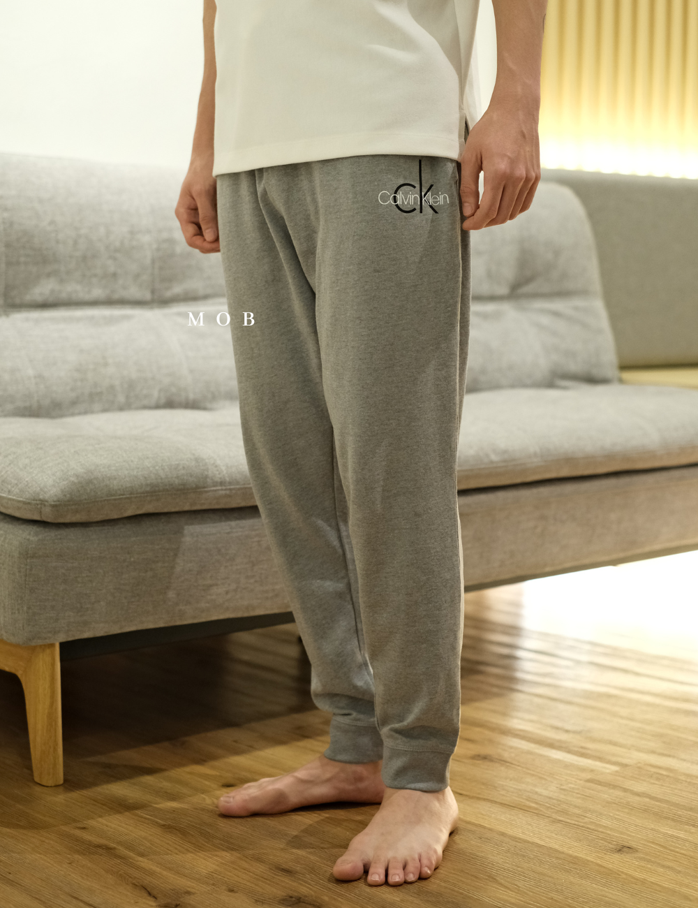 CKJP03002A Small CK Logo Sleepwear Jogger Grey