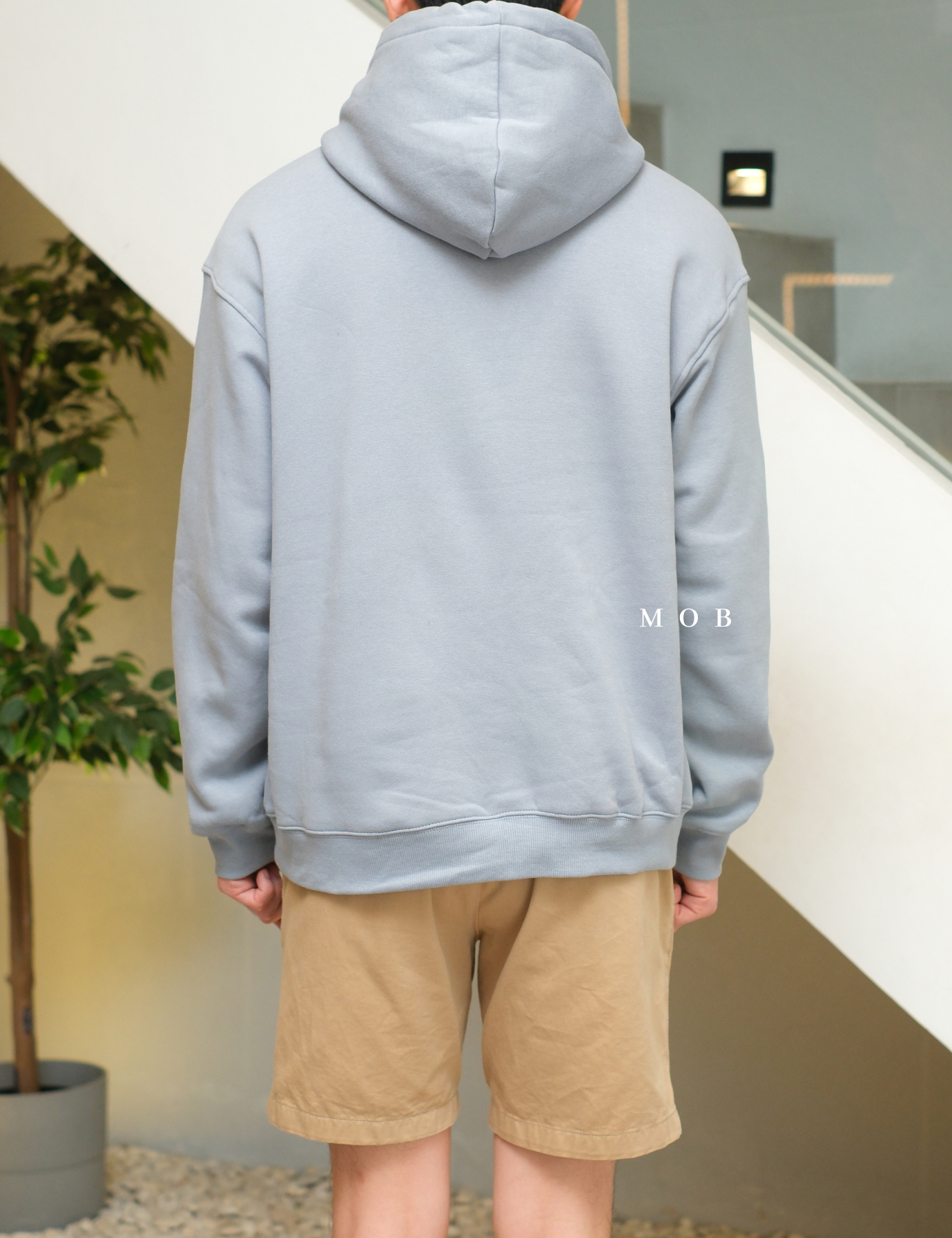 HMHOD03001B RELAXED FIT Pullover Hoodie Arctic Blue