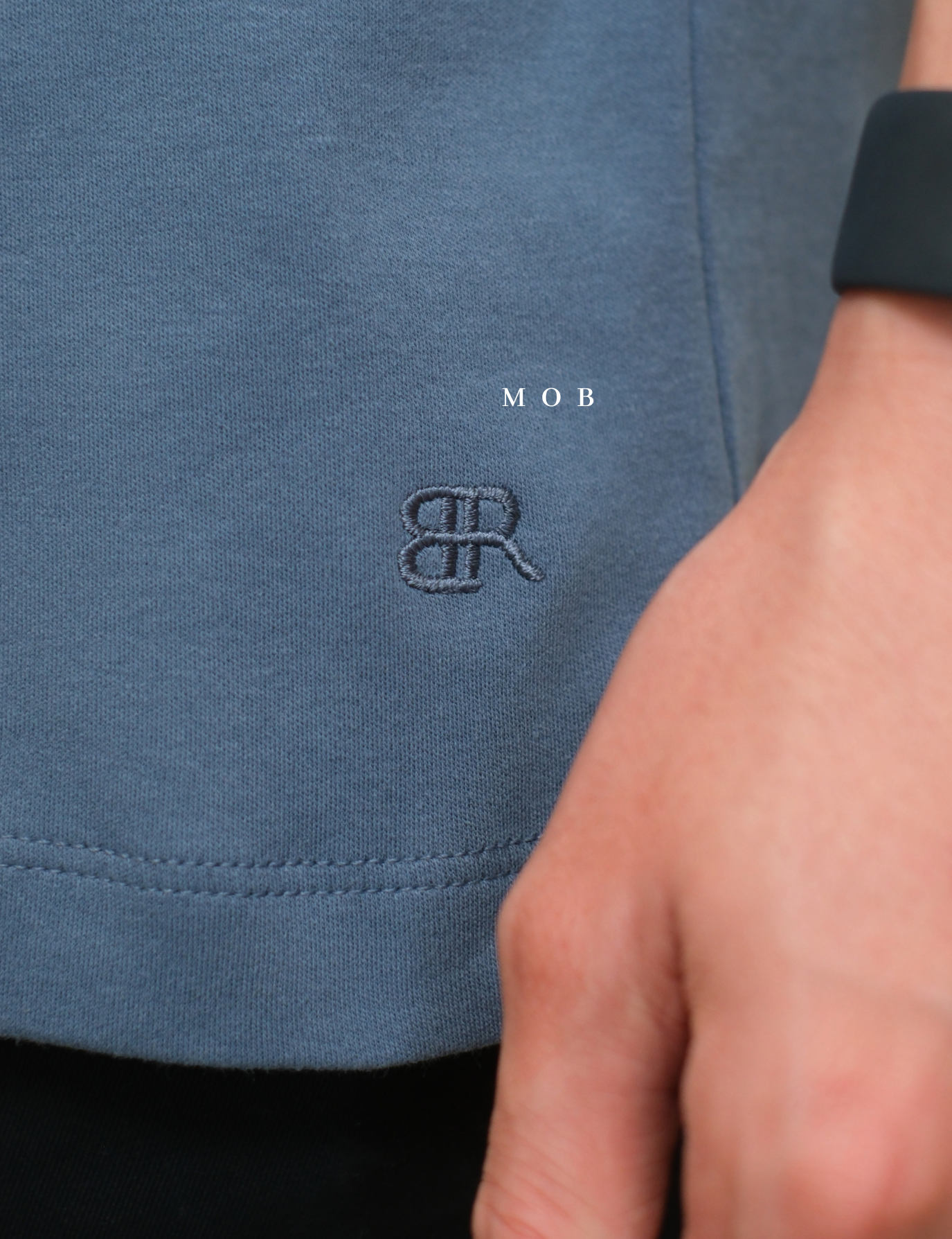 BRPSS01001B Luxe Touch Performance Polo SS Blue Grey