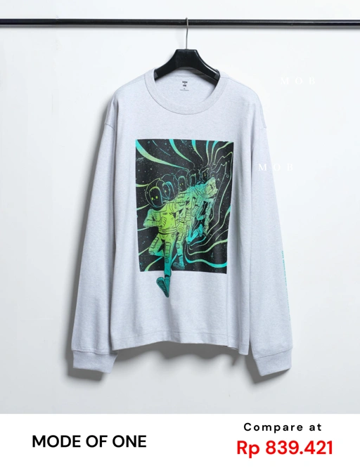 Image of MODLST01004 Graphic Astronaut LS Tee Light Grey