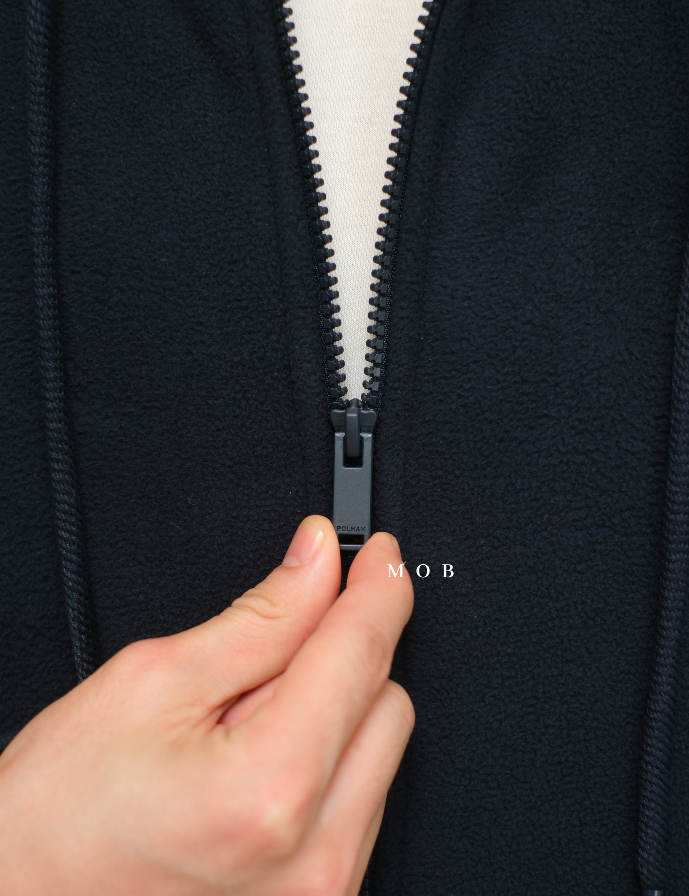 PHFZ02003 Fluffy Bonded Sherpa Full Zip Hoodie Navy