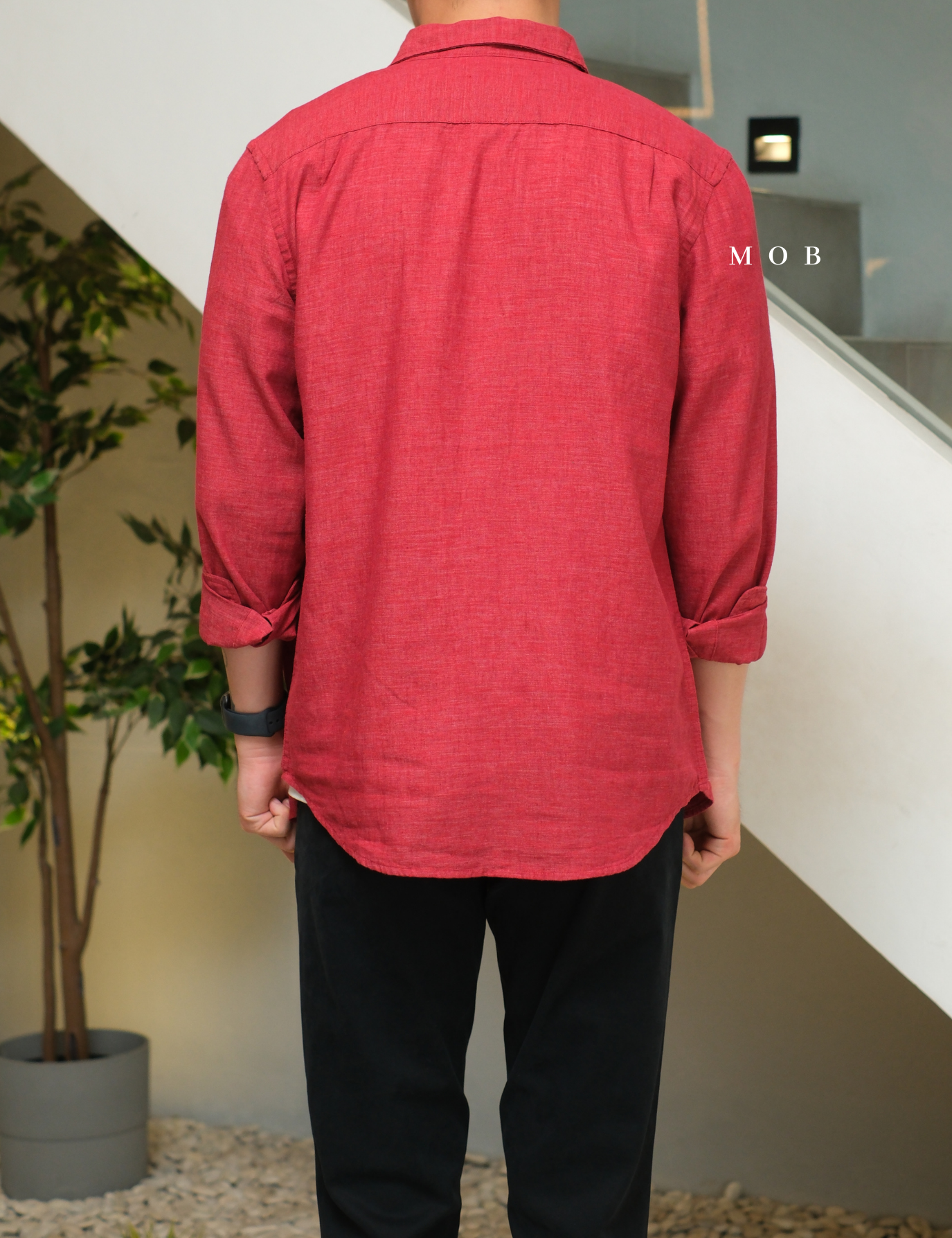 ONLSS04002A Everyday Linen LS Shirt Red Brick