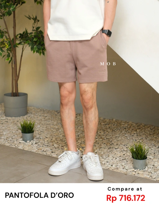 PTDSR01001G Basic Sweatshorts Brown