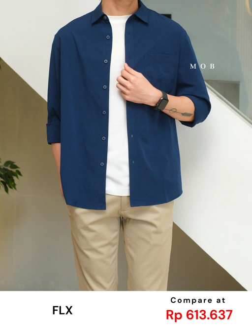 Image of FLXLSS01001B Slim Performance LS Shirt Navy