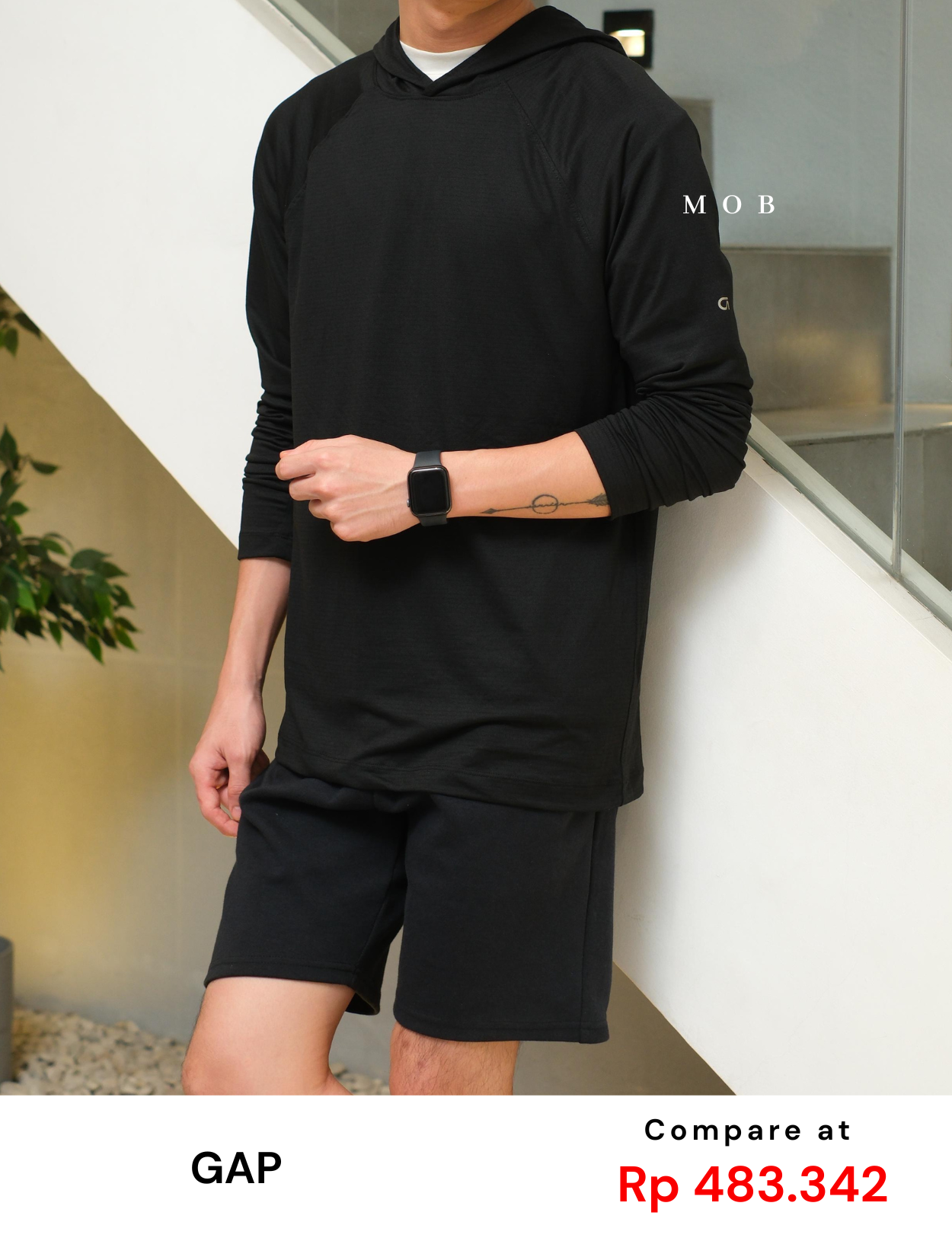 GPHOD04001 Active Hoodie True Black