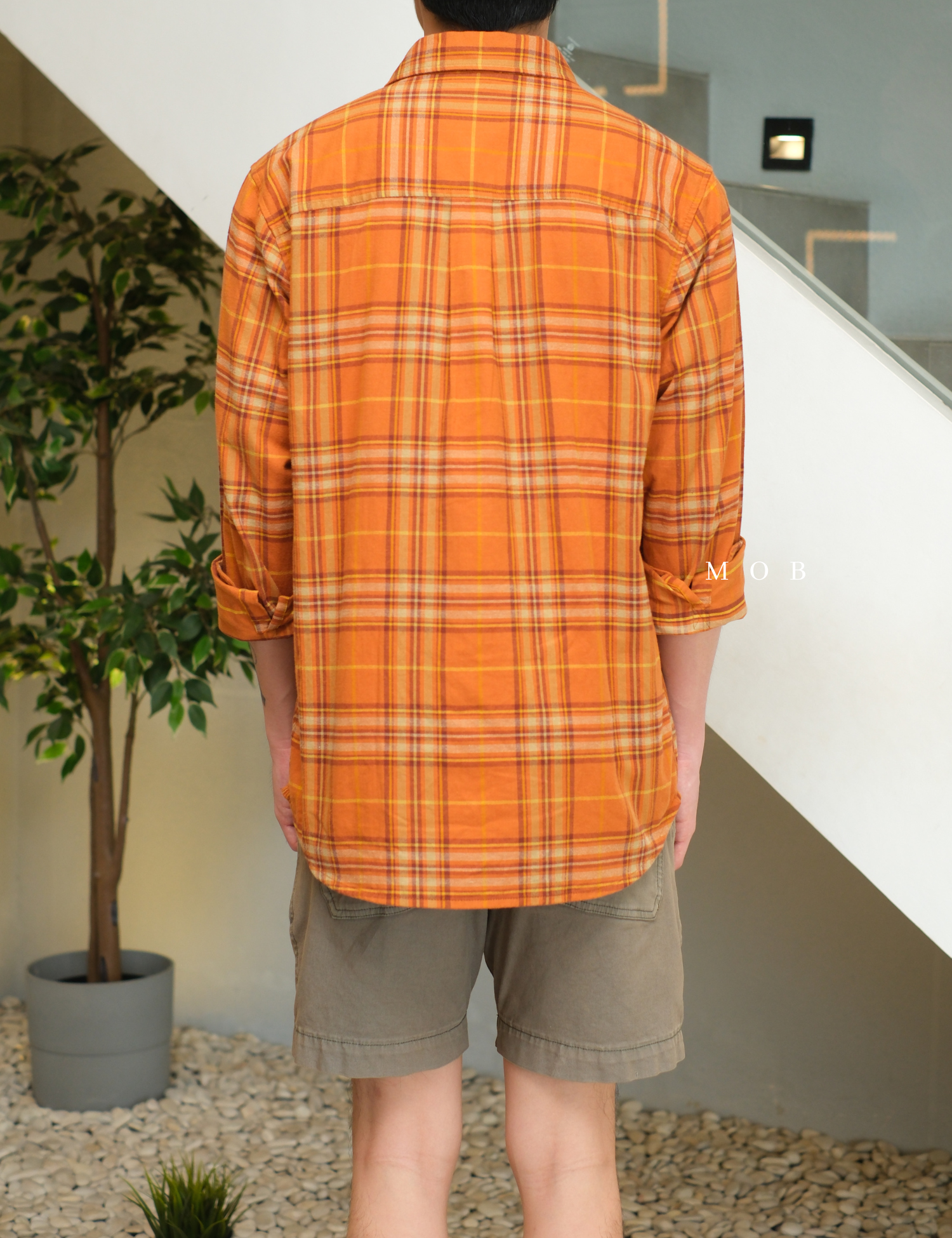 REILSS01006 Wallace Lake Flannel LS Shirt Orange Plaid