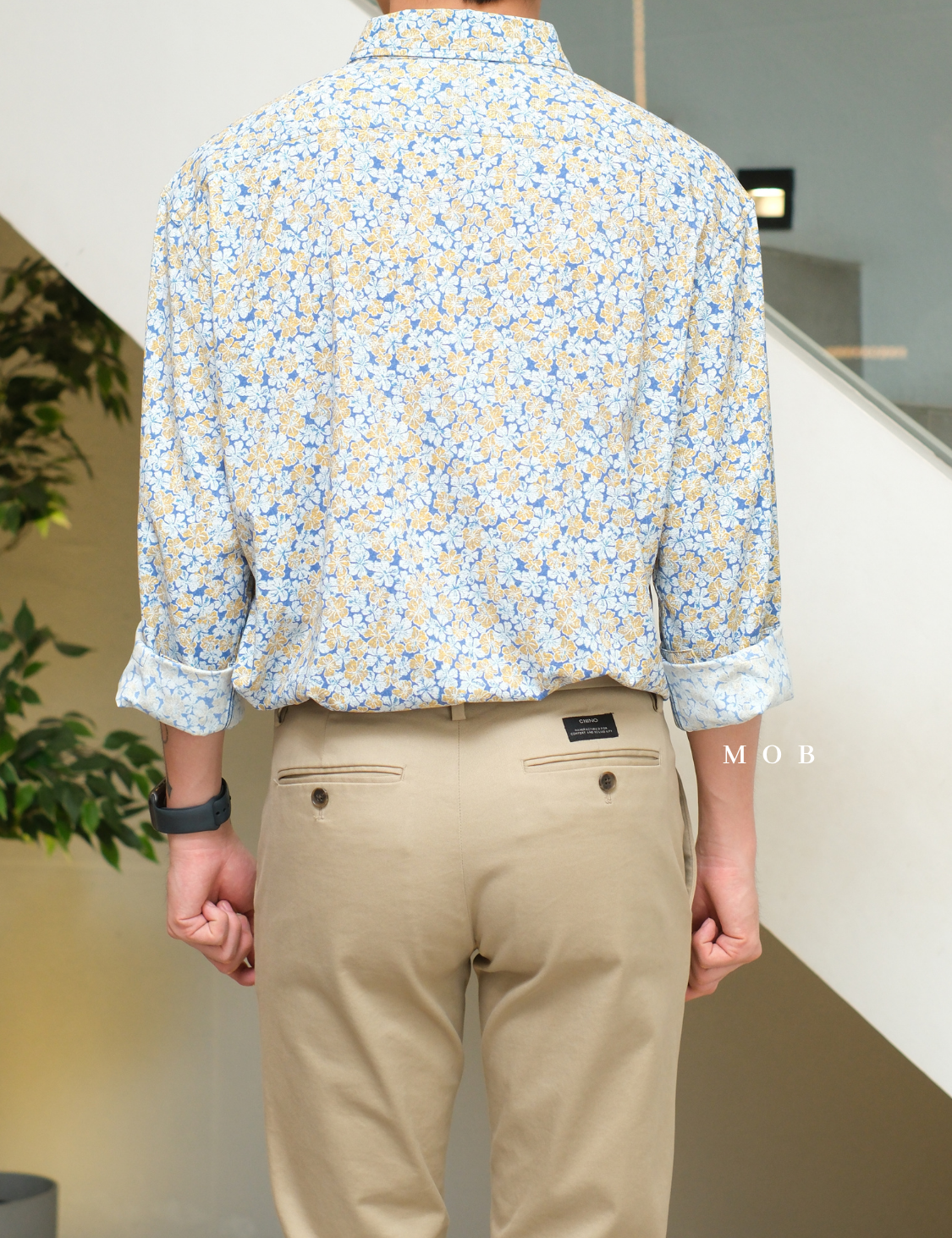TORLSS01006 Printed LS Shirt Blue Flower