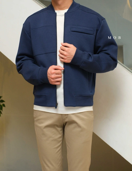 Image of MODJ01001 Modern Pocket Bomber Jacket Navy