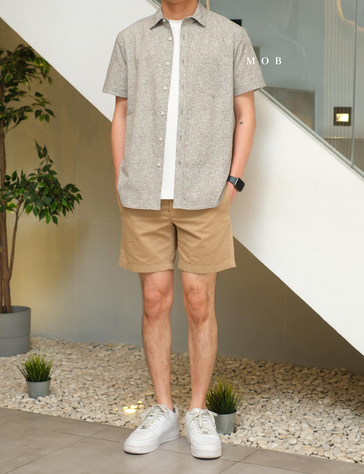 FLXSSS01002B Slim Performance SS Shirt Kacey Beige
