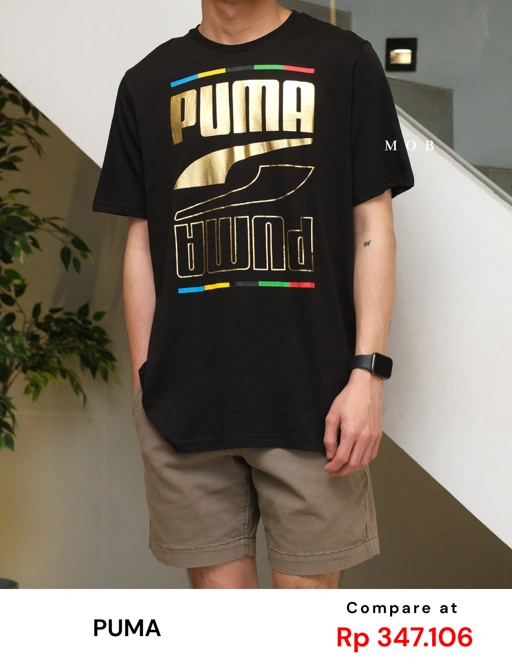 Image of PMSST09023 Rebel Gold Mirroring Logo SS Tee Black