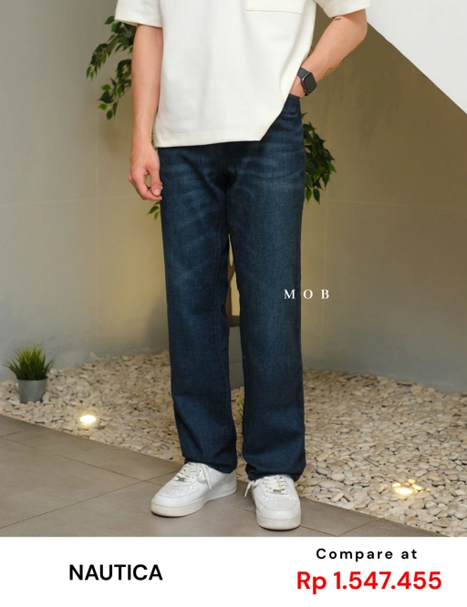 Image of NTPT03003 Vintage Straight Jeans Dark Blue