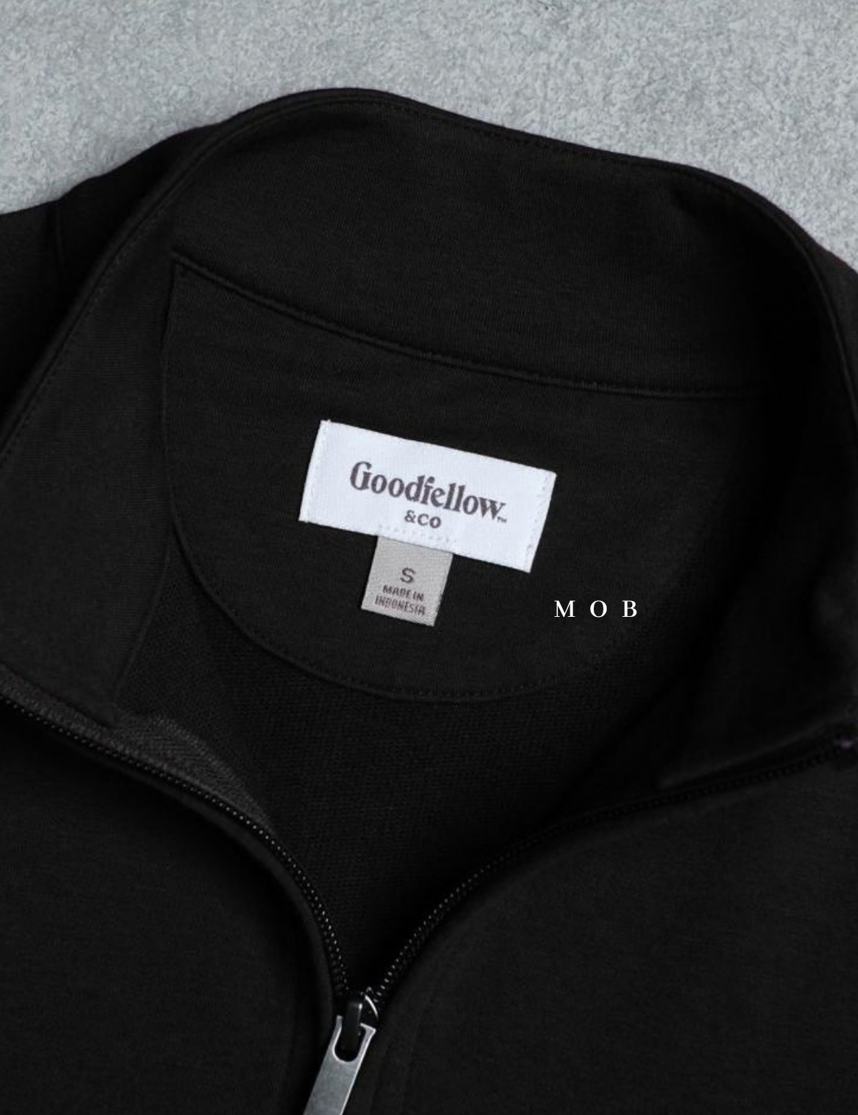 GFW01SWO001-005 1/4 Zip French Terry Sweatshirt Black