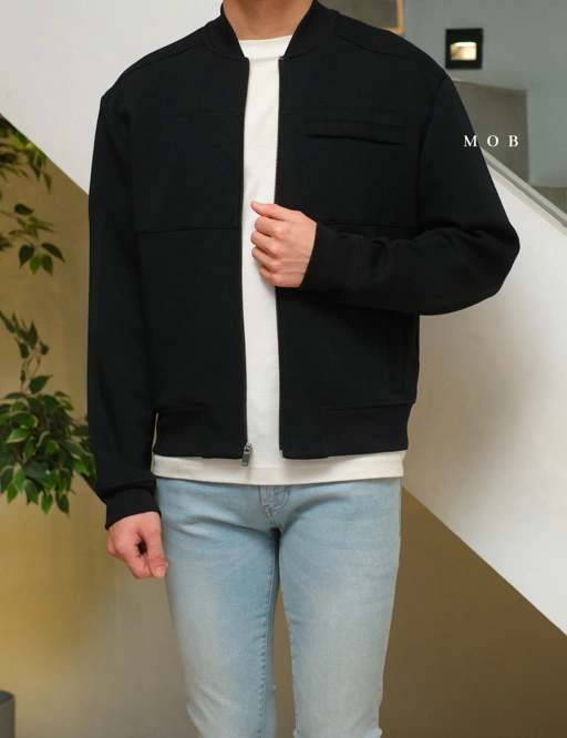 Image of MODJ01002 Modern Pocket Bomber Jacket Black