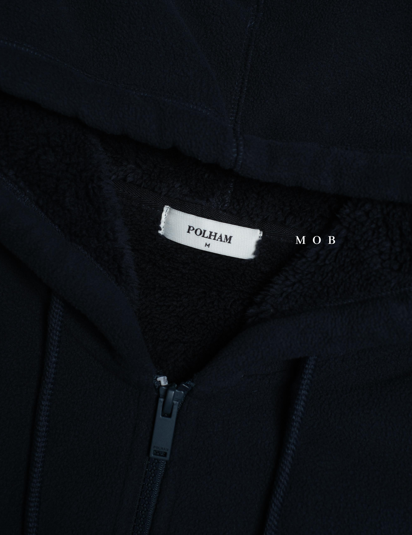 PHFZ02003 Fluffy Bonded Sherpa Full Zip Hoodie Navy