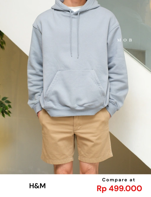 Image of [BEST DEALS!] HMHOD03001B RELAXED FIT Pullover Hoodie Arctic Blue