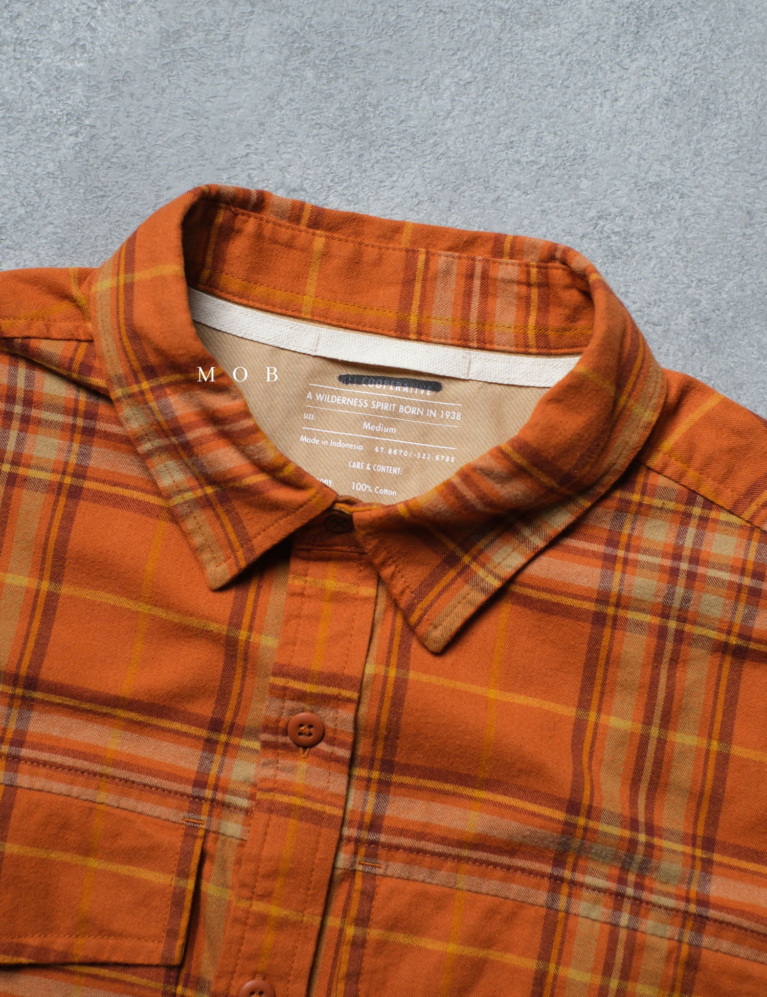 REILSS01006 Wallace Lake Flannel LS Shirt Orange Plaid