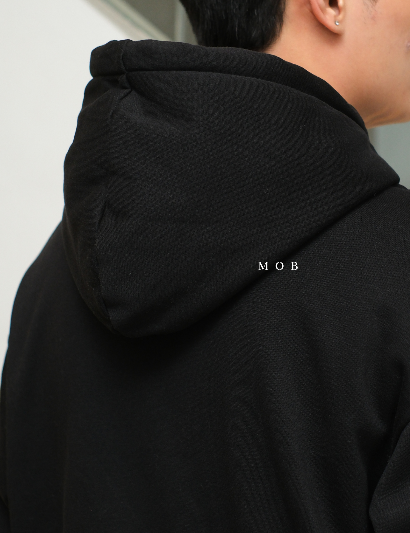 HMHOD03001C RELAXED FIT Pullover Hoodie Black V1