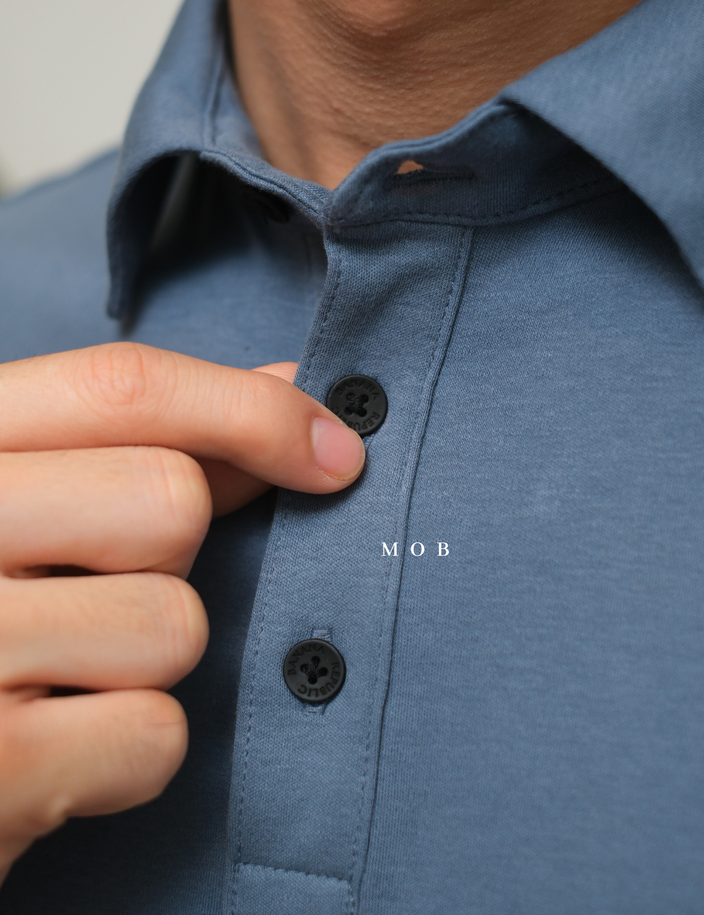 BRPSS01001B Luxe Touch Performance Polo SS Blue Grey