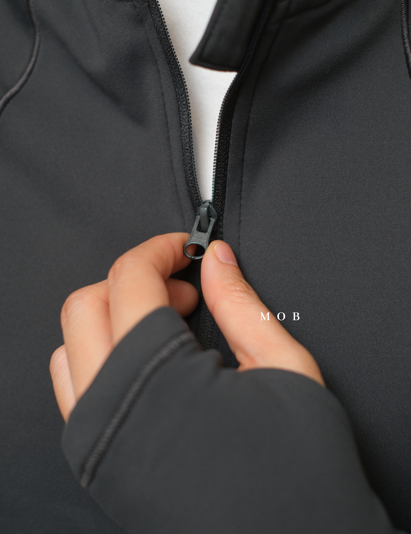 SPYJ03001B Active 1/2 Zipper Jacket Dark Grey
