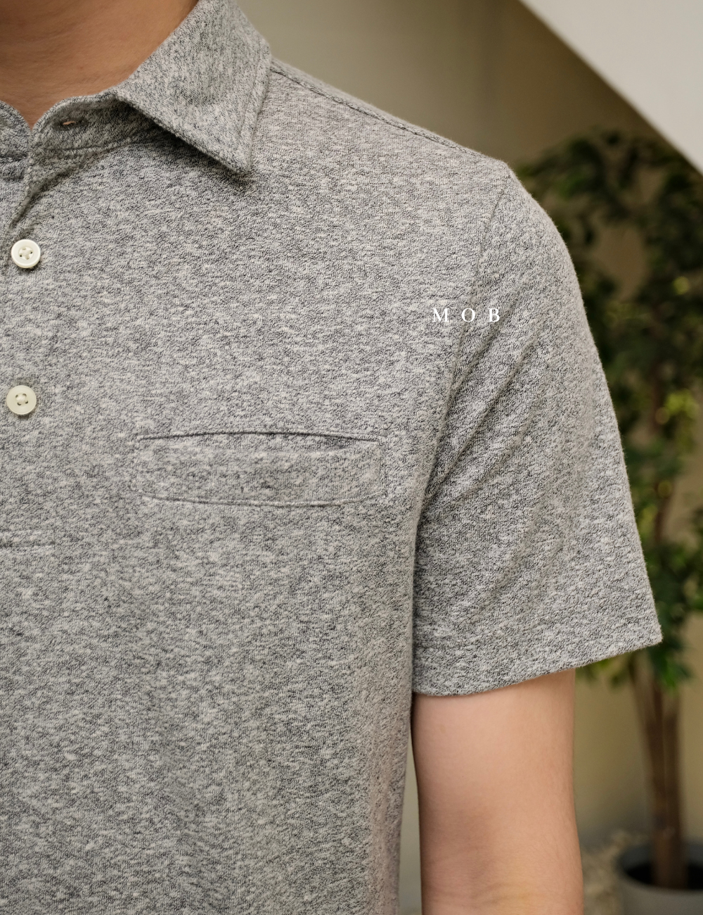 GFPS07001A Basic Pocket Polo Shirt Grey Misty