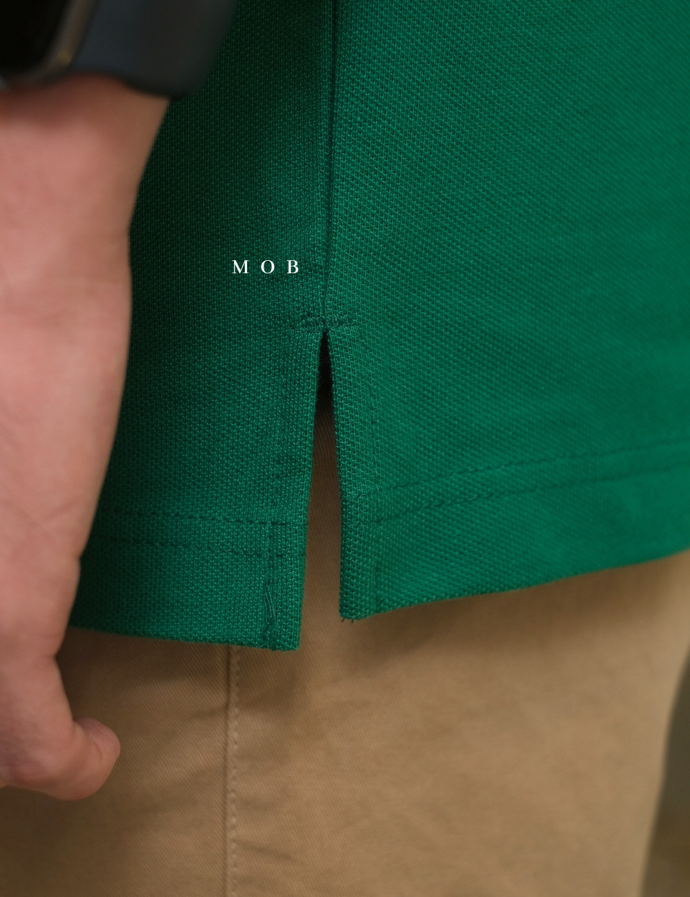 MSSPSS01002C SLIT NECK Pique Polo SS Green