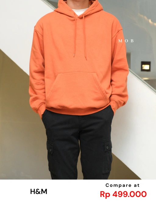 Image of [BEST DEALS!] HMHOD03001D RELAXED FIT Pullover Hoodie Orange