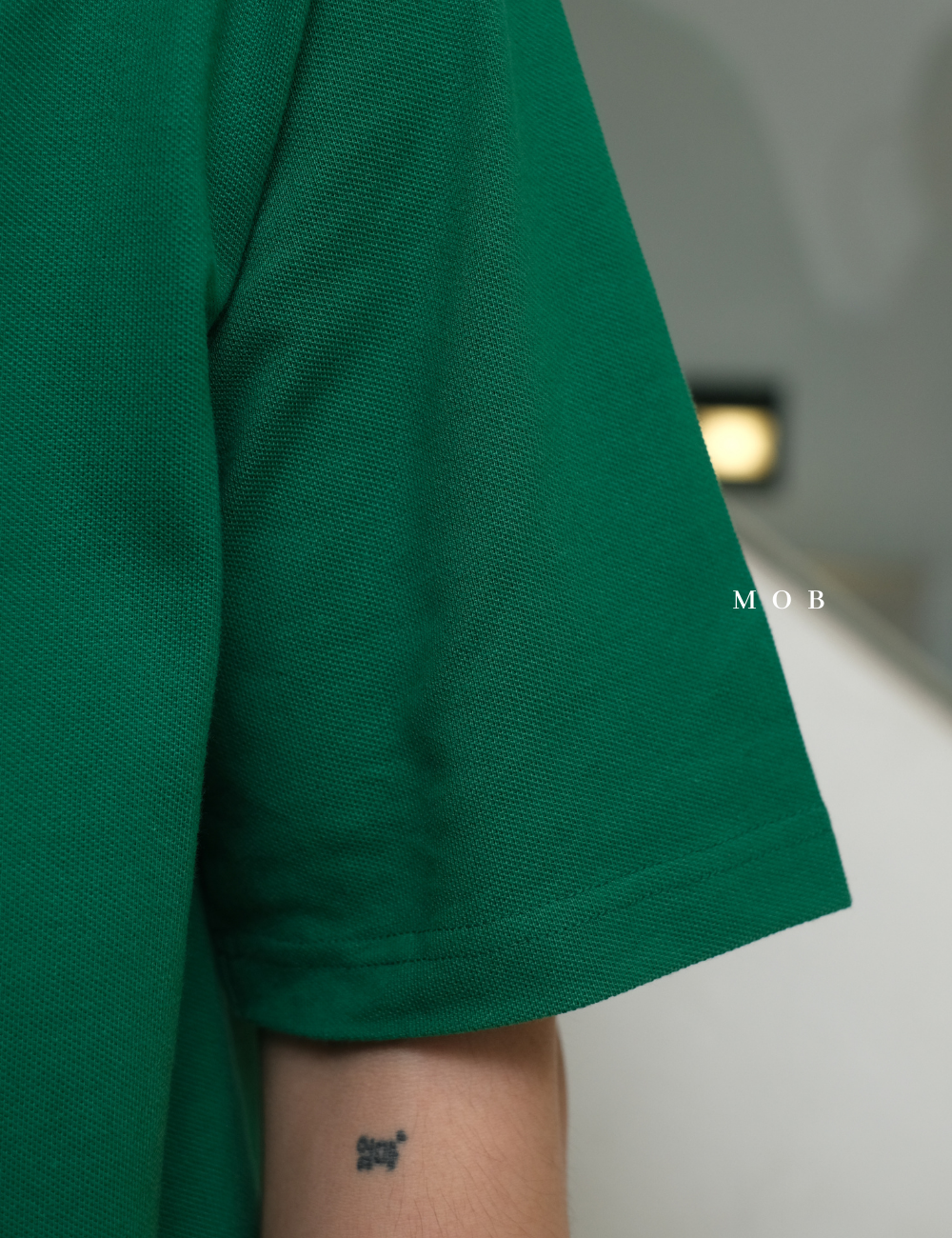 MSSPSS01002C SLIT NECK Pique Polo SS Green