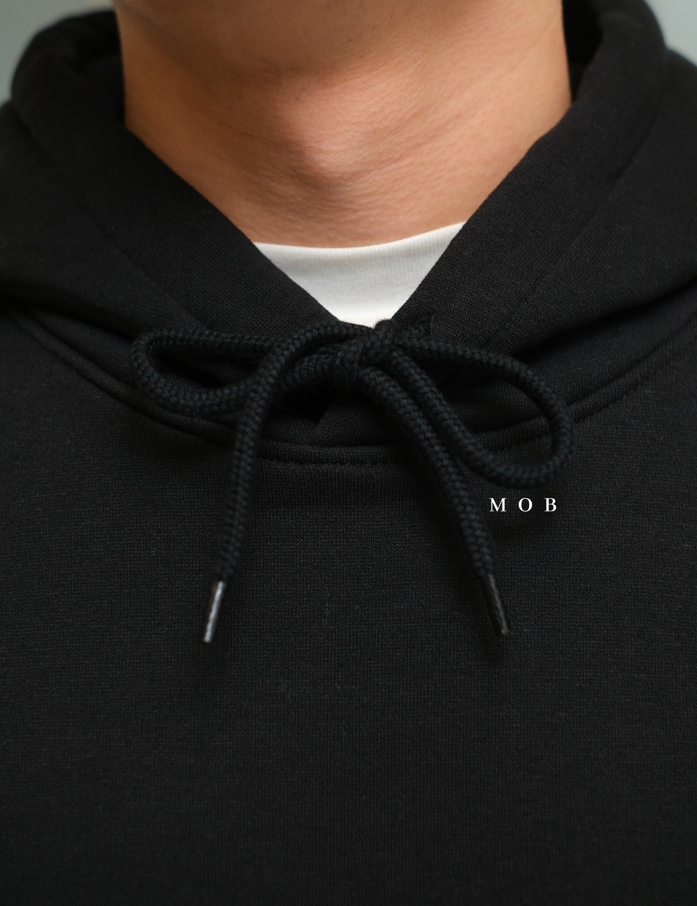 HMHOD03001C RELAXED FIT Pullover Hoodie Black V1