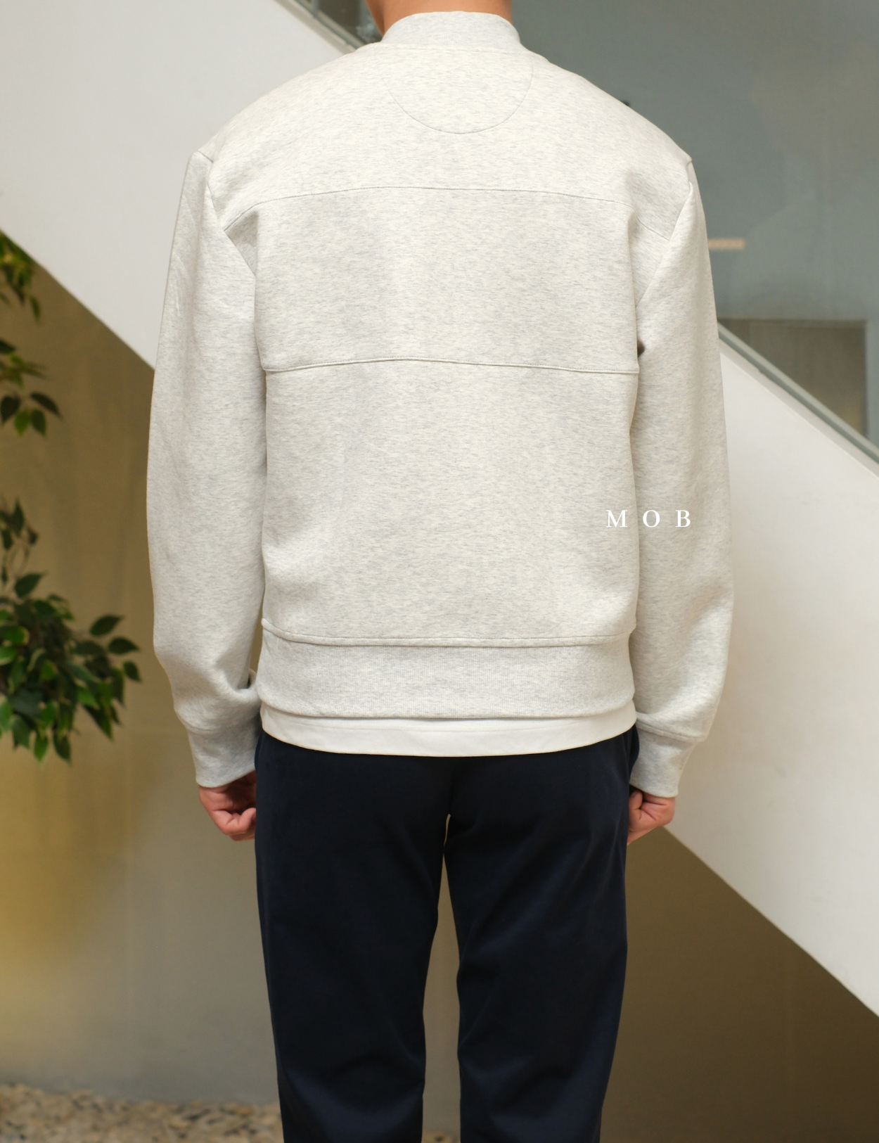 MODJ01006 Modern Pocket Bomber Jacket Light Grey