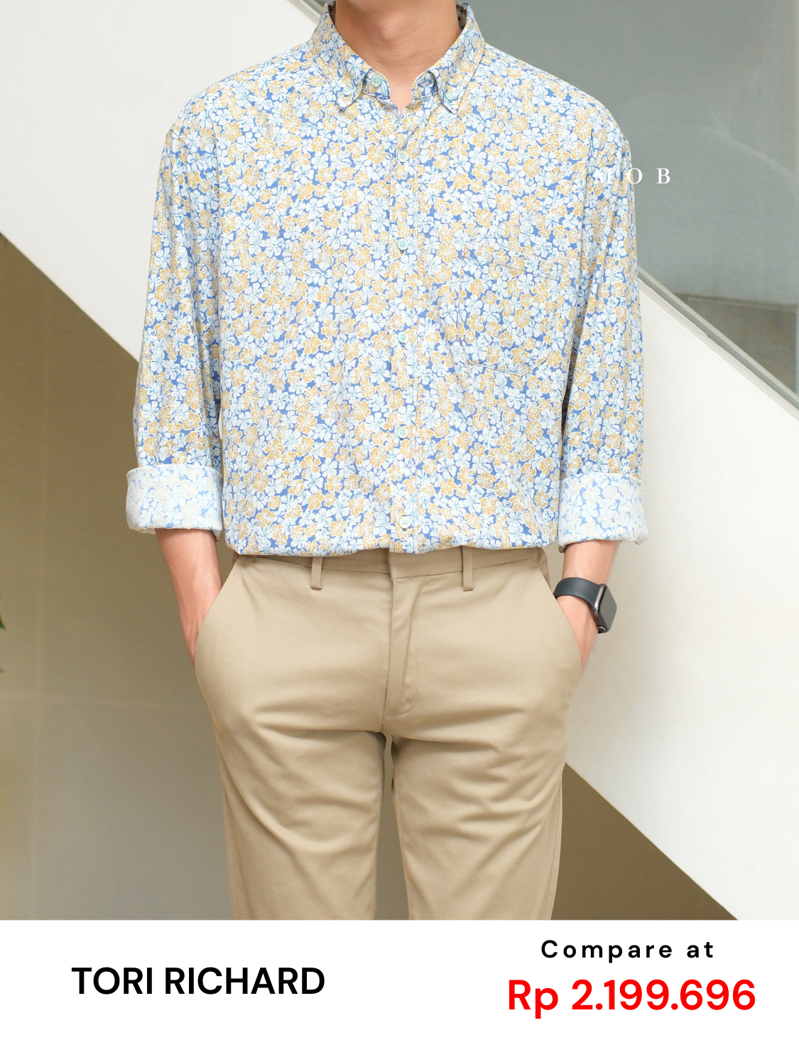 TORLSS01006 Printed LS Shirt Blue Flower