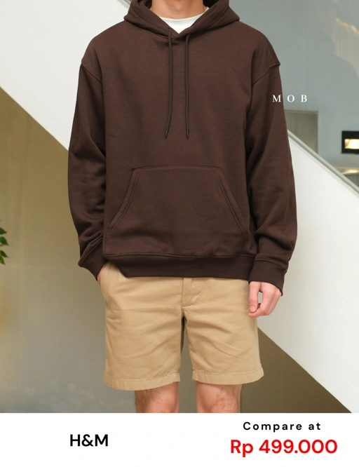 Image of [BEST DEALS!] HMHOD03001E RELAXED FIT Pullover Hoodie Dark Choco